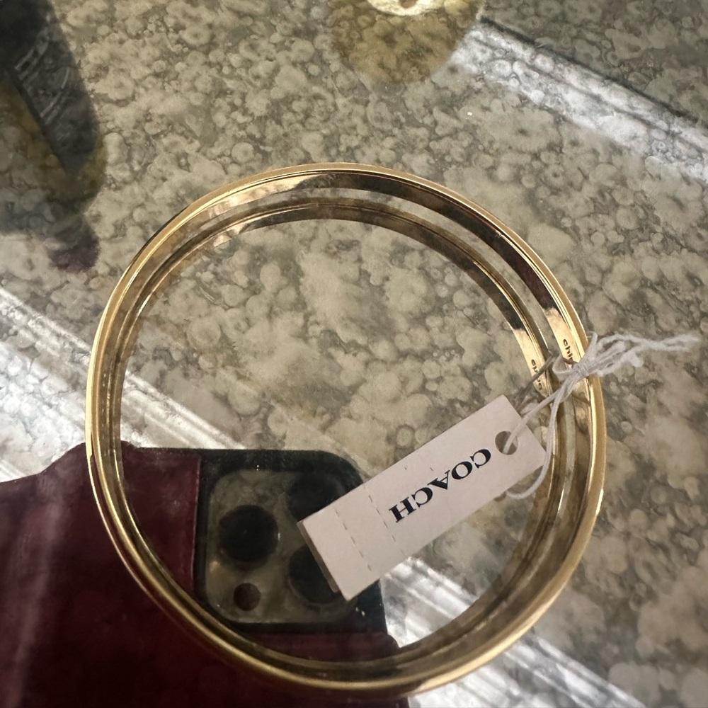 Coach NWT authentic bangle with Cream Storage Bag